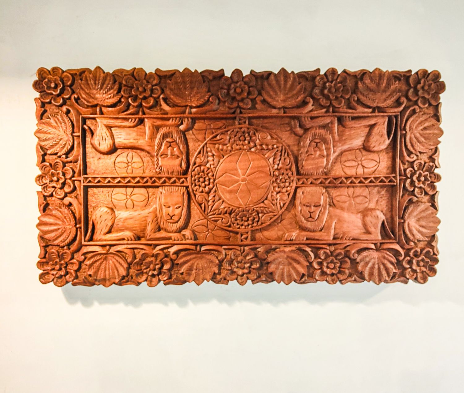 Carved Hardwood Tribal Panel