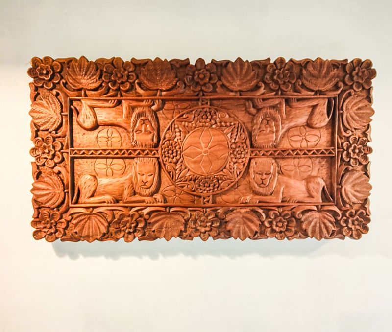 Carved Hardwood Tribal Panel