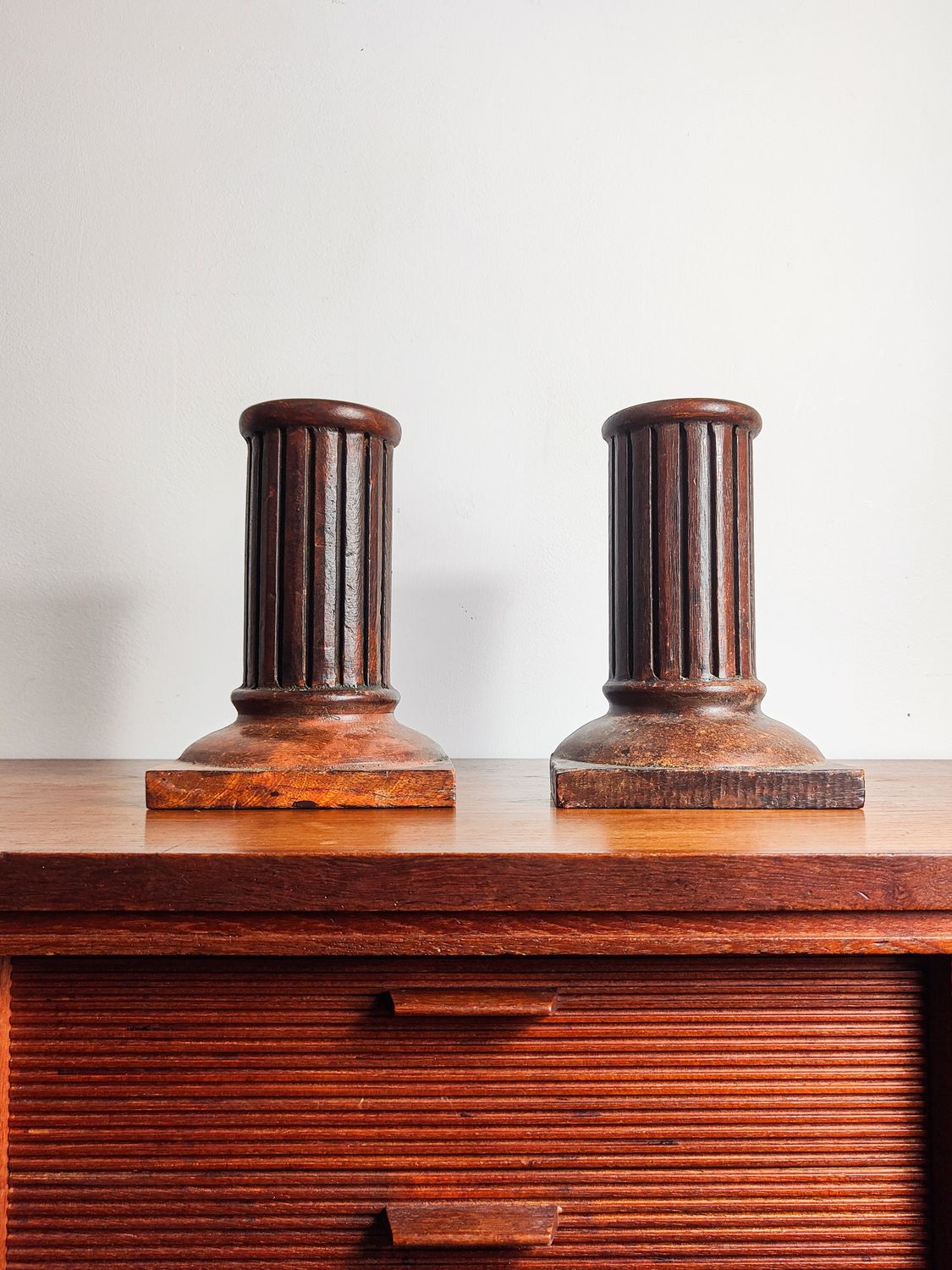 David Linley Style Mahogany Column Book Ends
