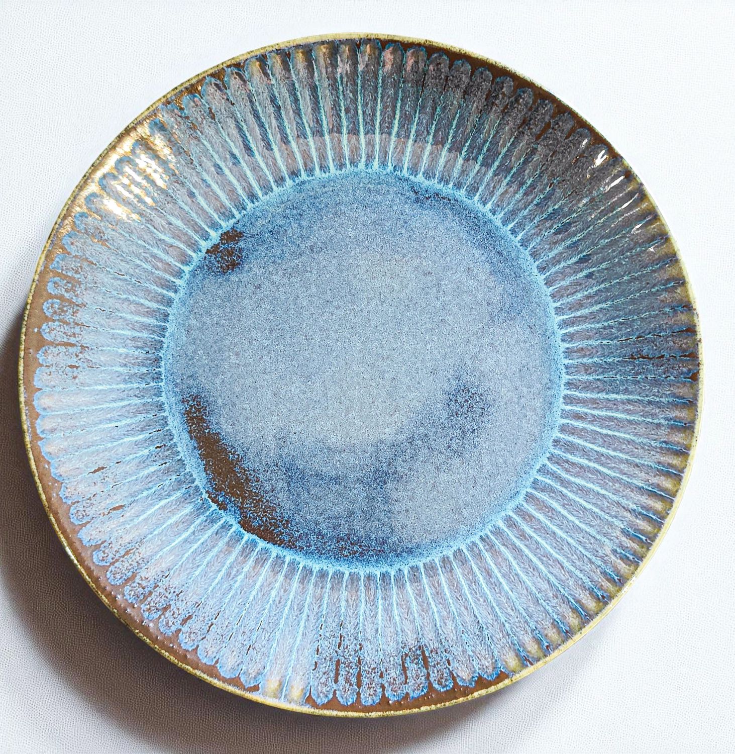 Hand-Crafted "Celestial Ripple" Ceramic Plate