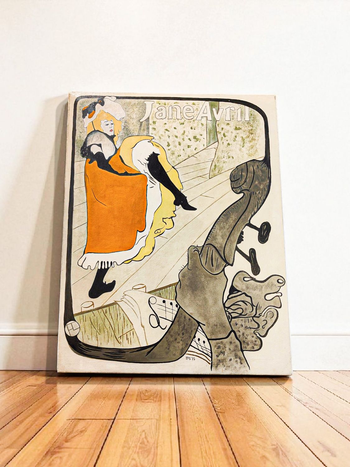 Jane Avril au Jardin de Paris Painting After Toulouse-Lautrec 1975