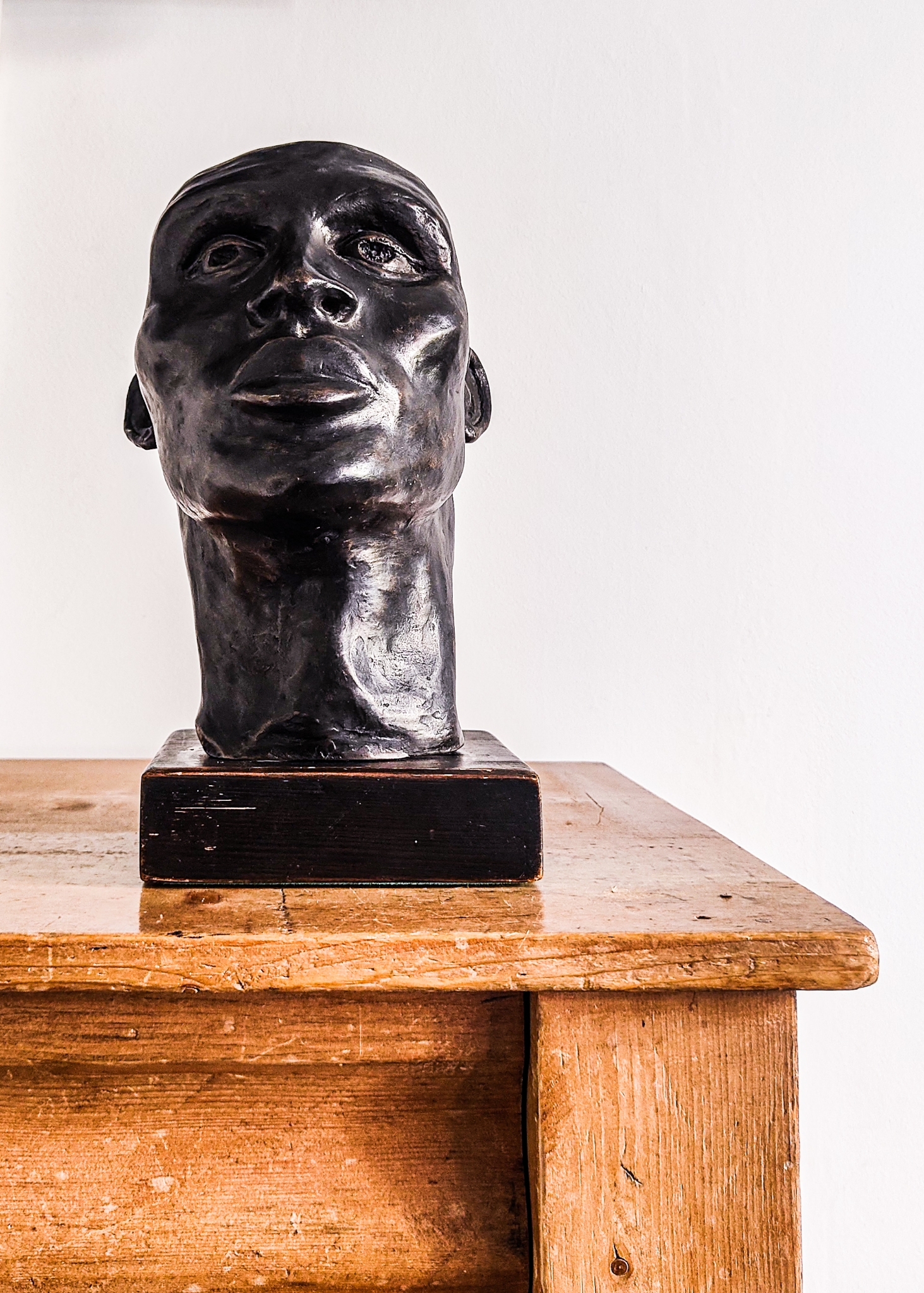 1940s Bronzed Plaster Bust African Male
