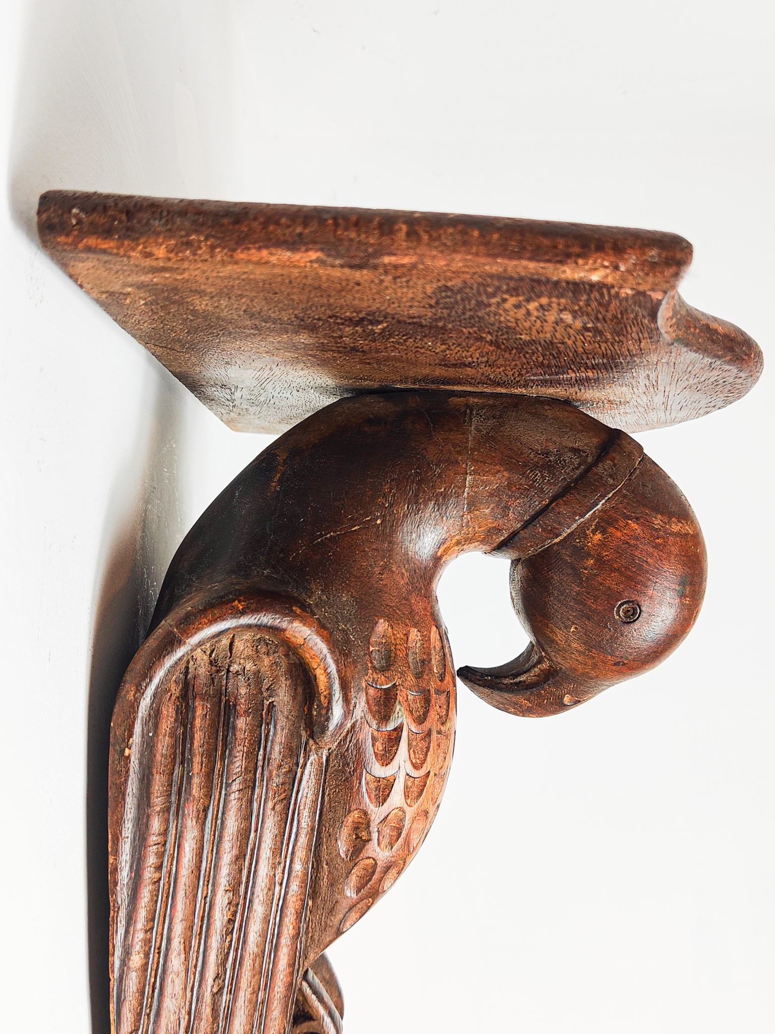 Art Deco Carved Parrot Wall Sconce c.1930.