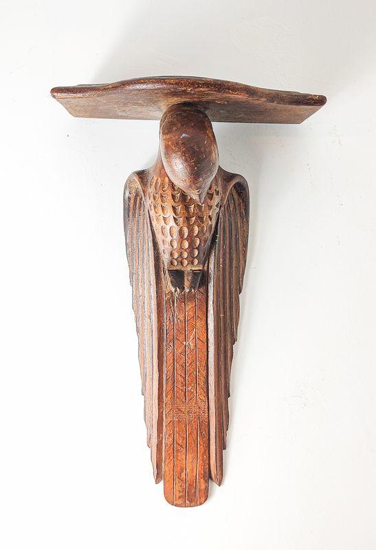 Art Deco Carved Parrot Wall Sconce c.1930.