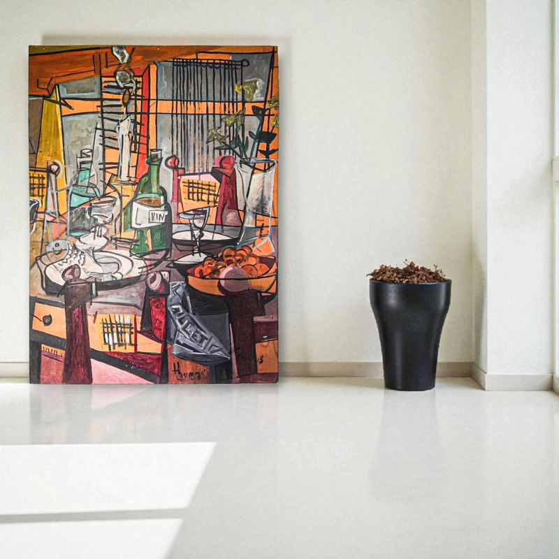 Studio Mid Century Large Still Life Painting 