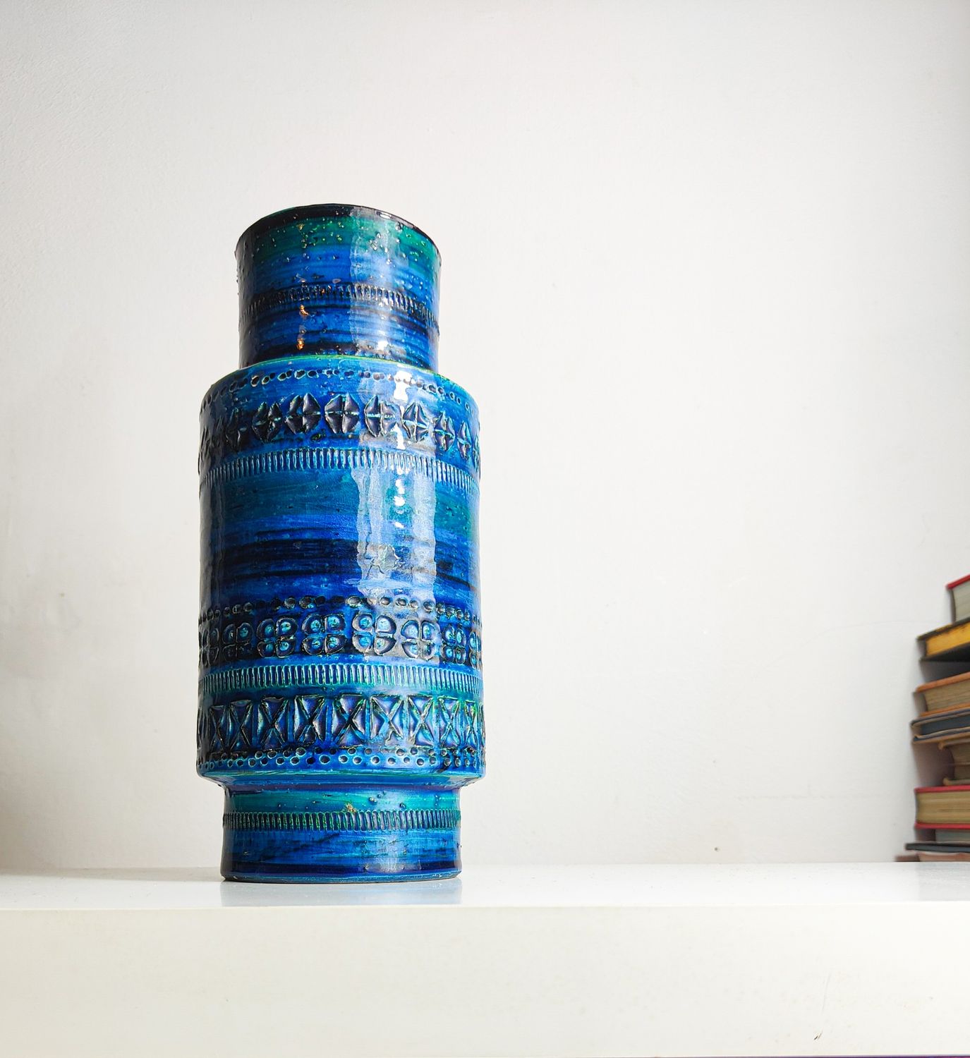 Aldo Londi for Bitossi Rimini Blu Vaso Cilindrico Aldo Londi for Bitossi Rimini Blu Vaso Cilindrico