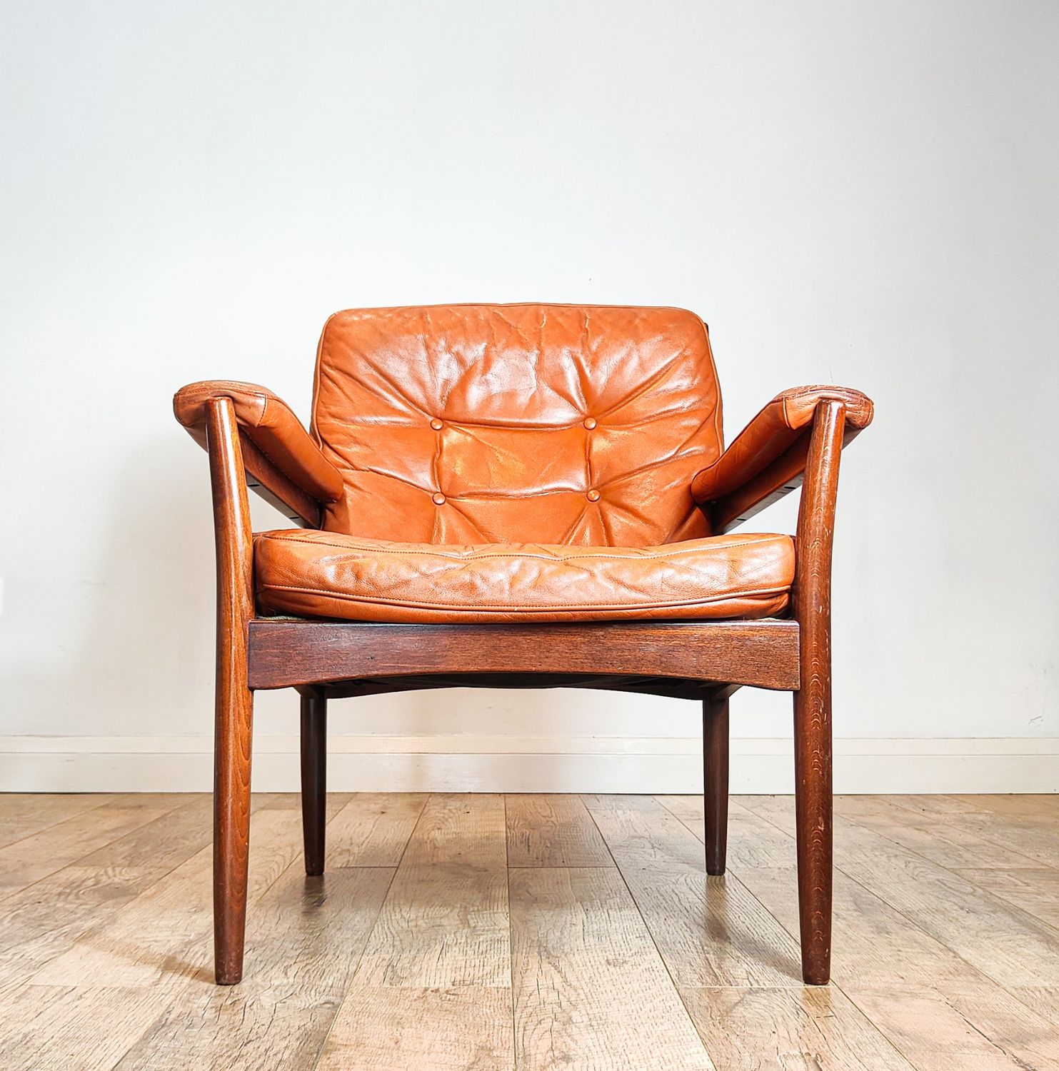 Mid Century Göte Möbler 'Easy' Tan Leather Armchair 