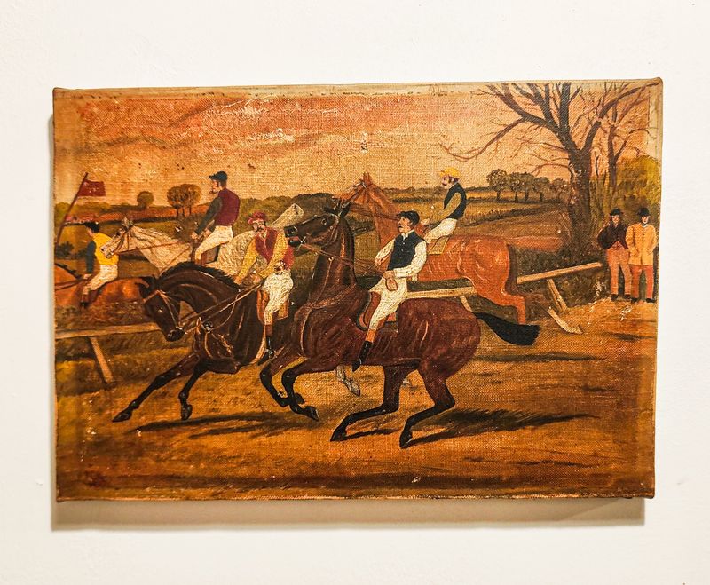 'The Great Steeplechase' Signed F.C.B Dated 1842