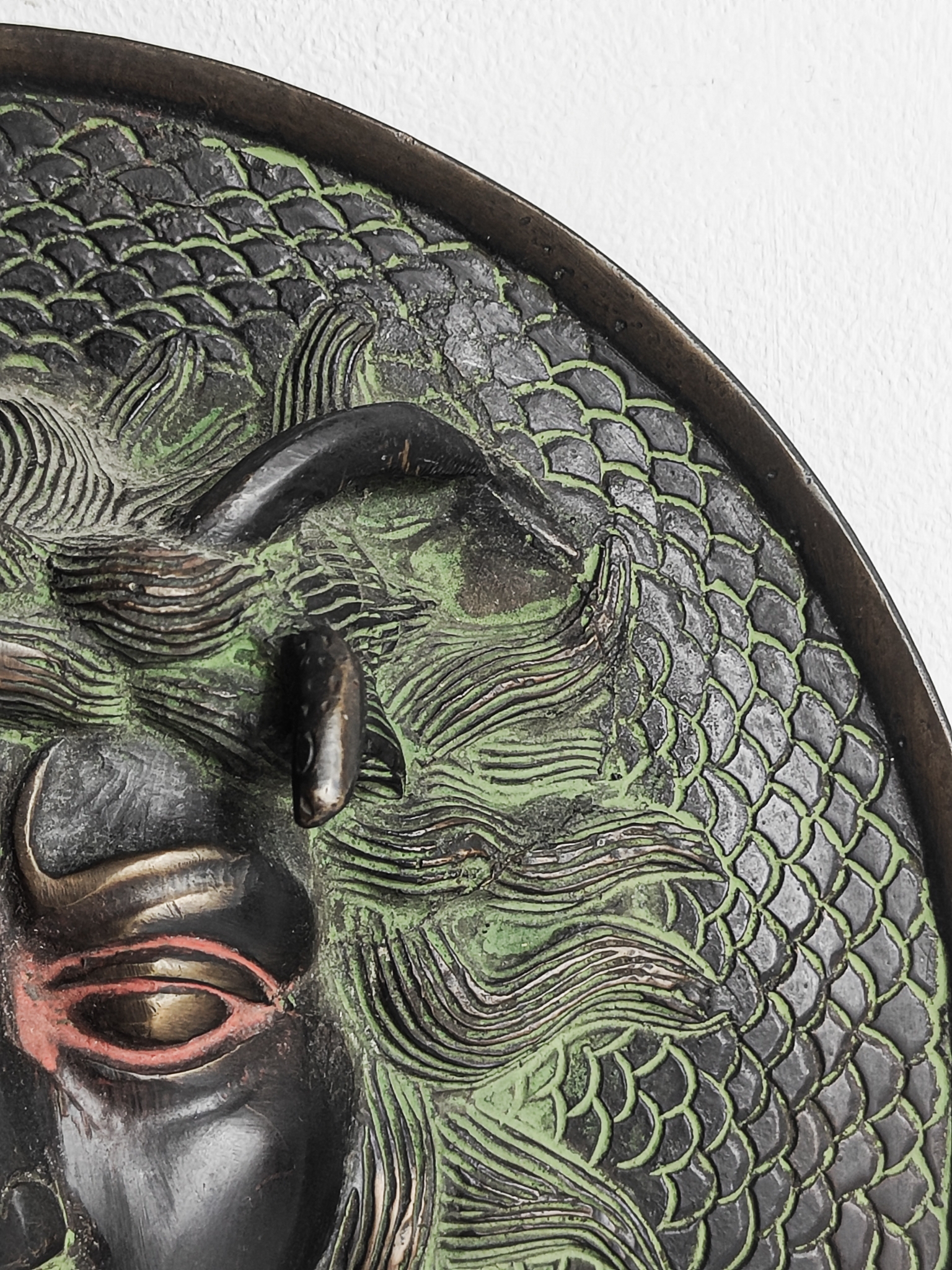 The Gorgon's Gaze: Vintage Bronze Medusa Wall Plaque