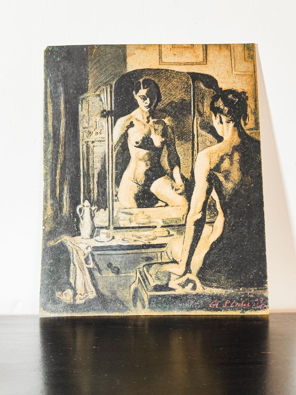 Reflection: Seated Nude at the Vanity Reflection: Seated Nude at the Vanity" Signed and Dated 1937