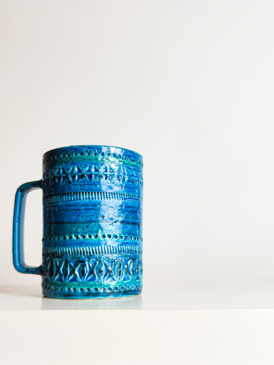 Mid-Century Modern Bitossi "Rimini Blu" Ceramic Tankard