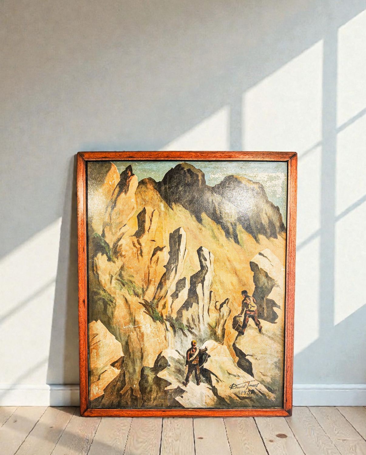 Framed Oil on Board by David Taurs (1952) Titled 'Welsh Rock'. Framed Oil on Board by David Taurs (1952) Titled 'Welsh Rock'.