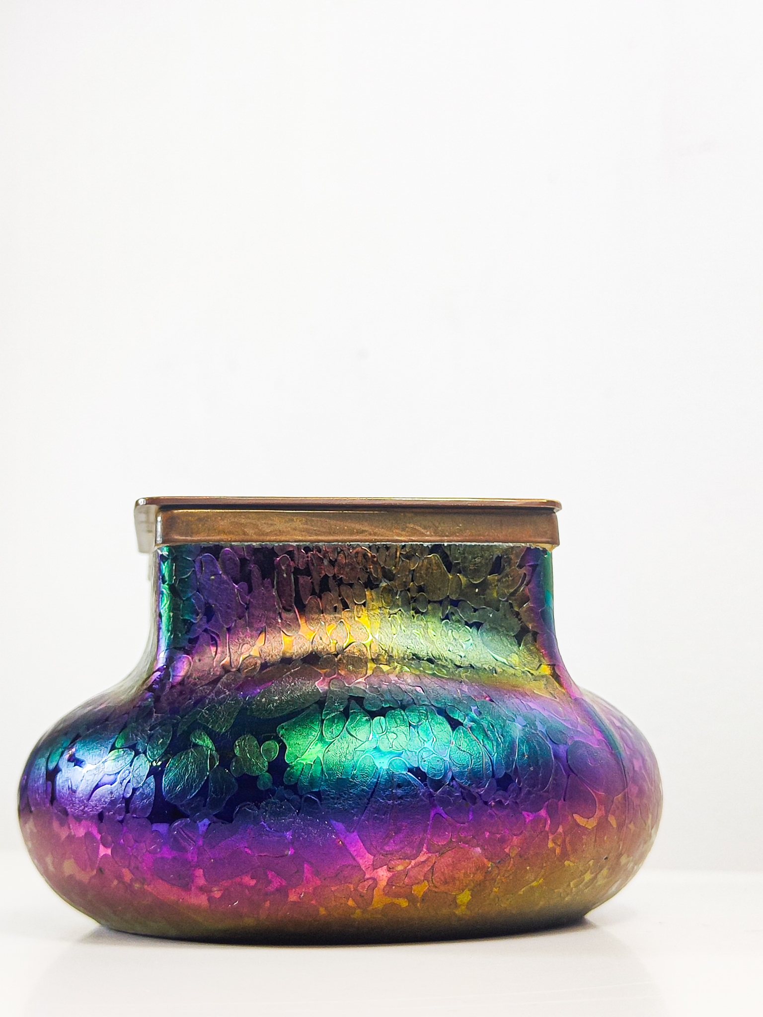 Art Nouveau Iridescent Glass Inkwell by Kralik Circa 1900–1915