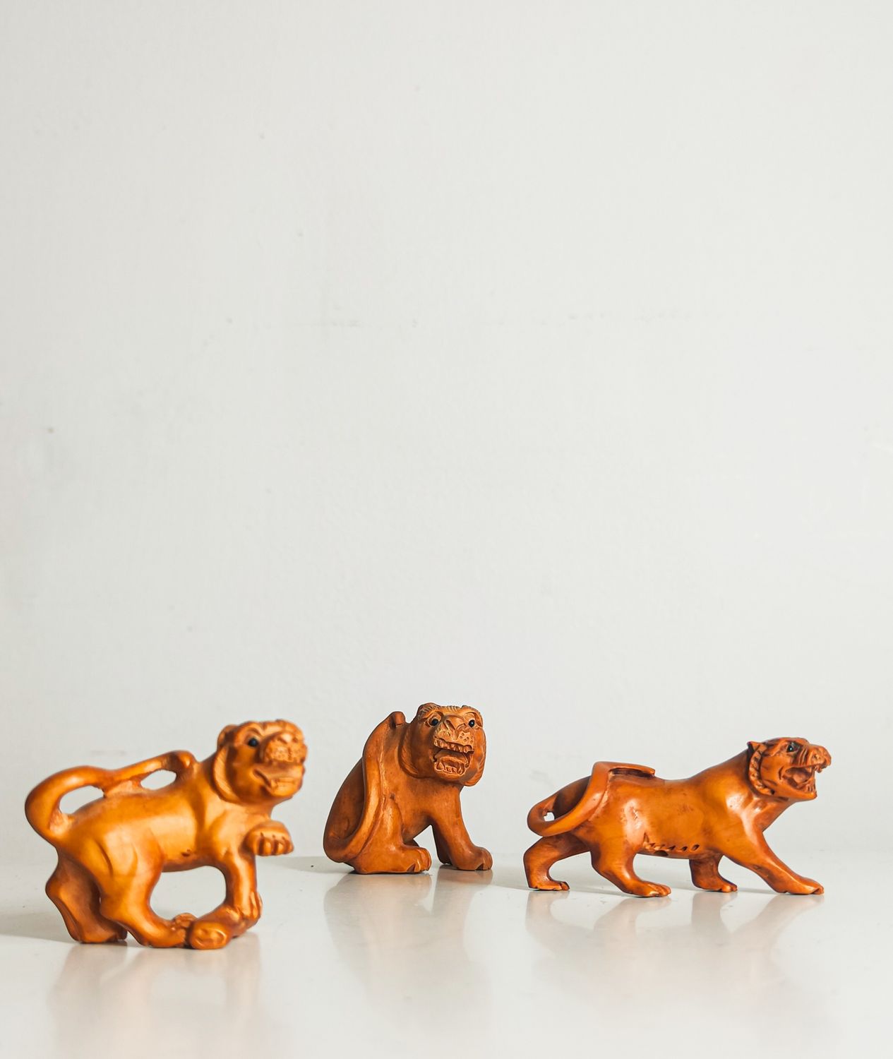 Hand-Carved Boxwood Netsuke Collection