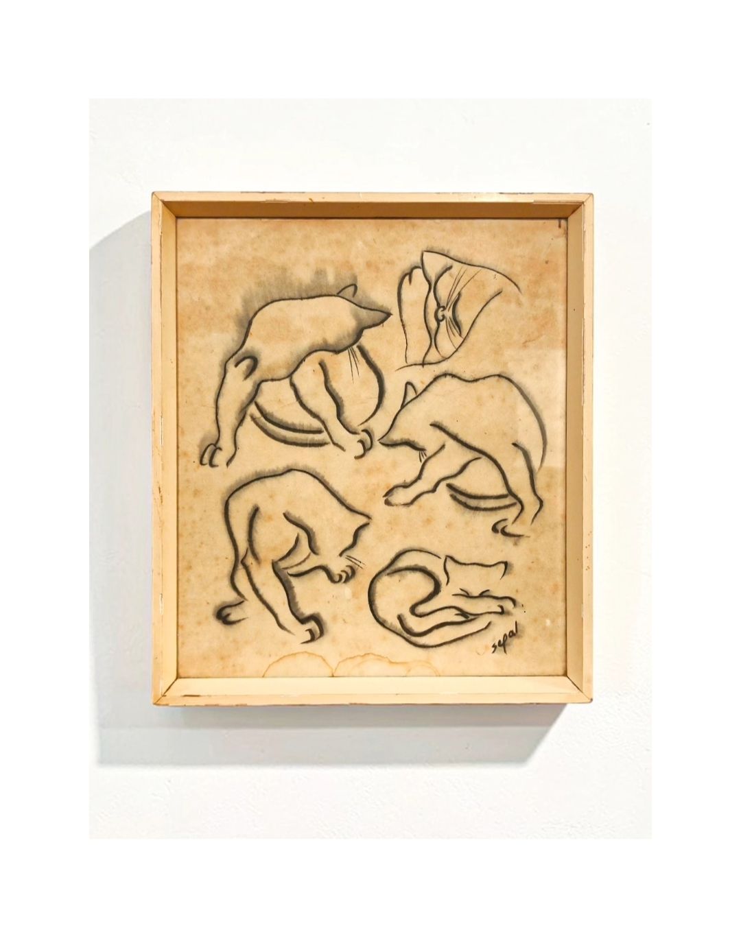 Studies of a Cat – Original Sketch by Hyman Segal (1914–2004)