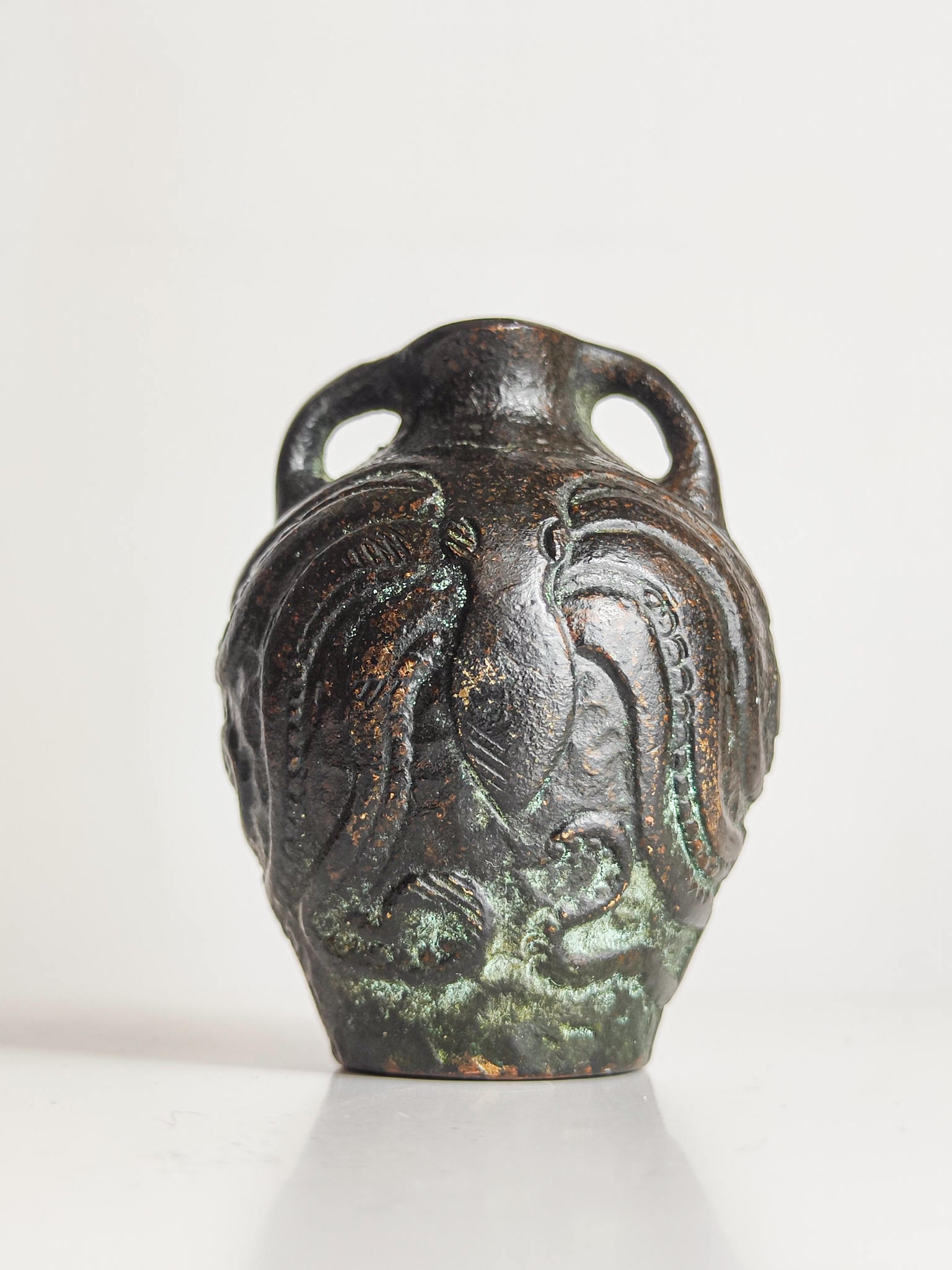 Vintage Greek Bronze Octopus Amphora Vase
