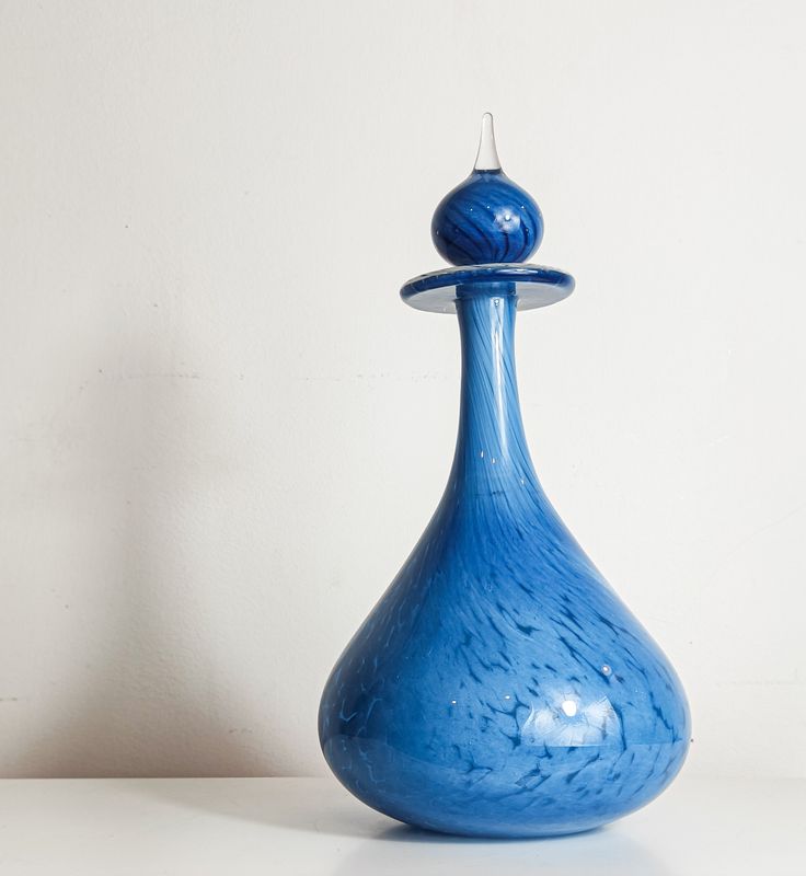 Vintage Mtarfa Glassblown "Azure" Perfume Bottle Vase (c. 1980s/90s)