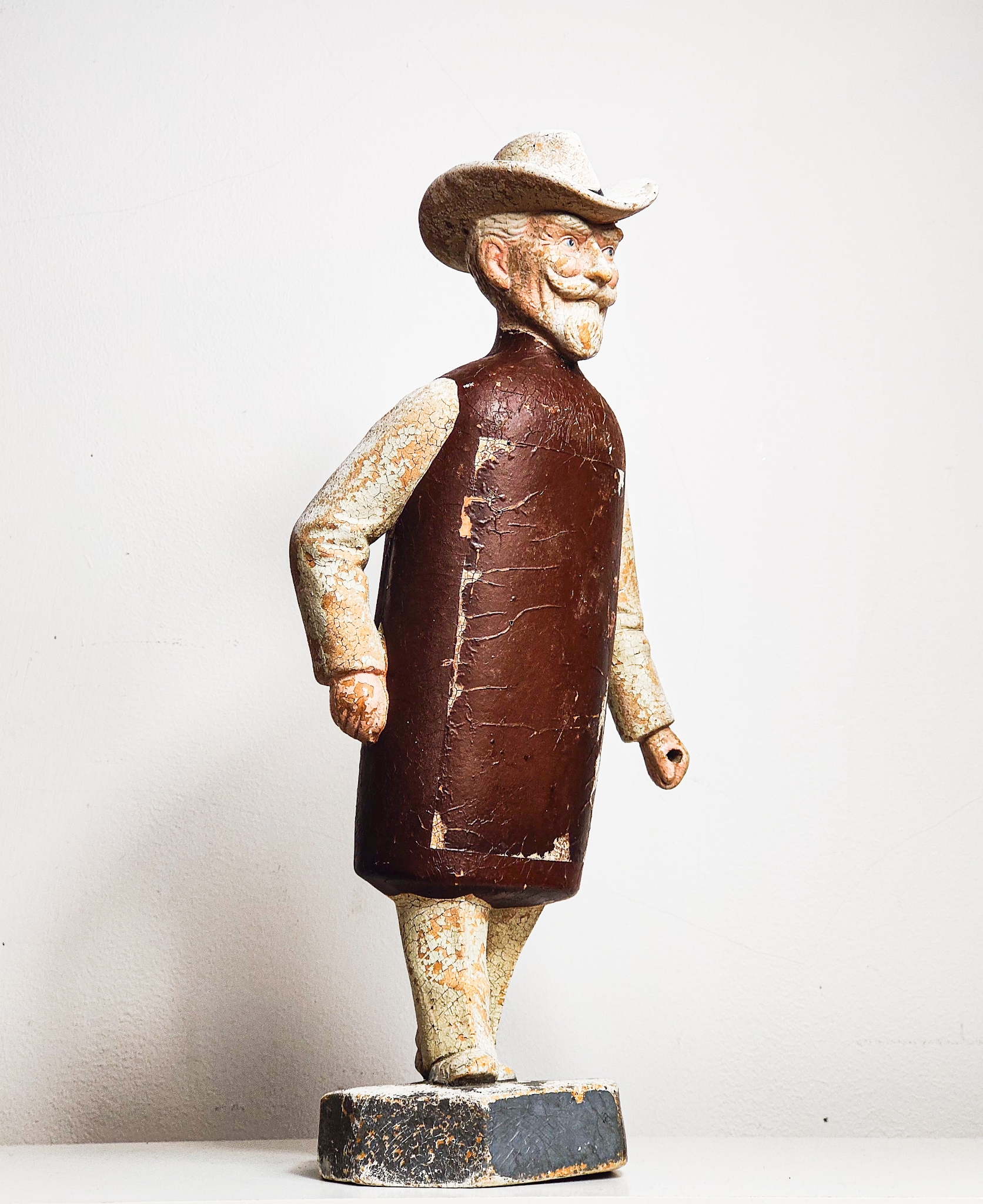 Vintage Folk Art Cowboy Countertop Display