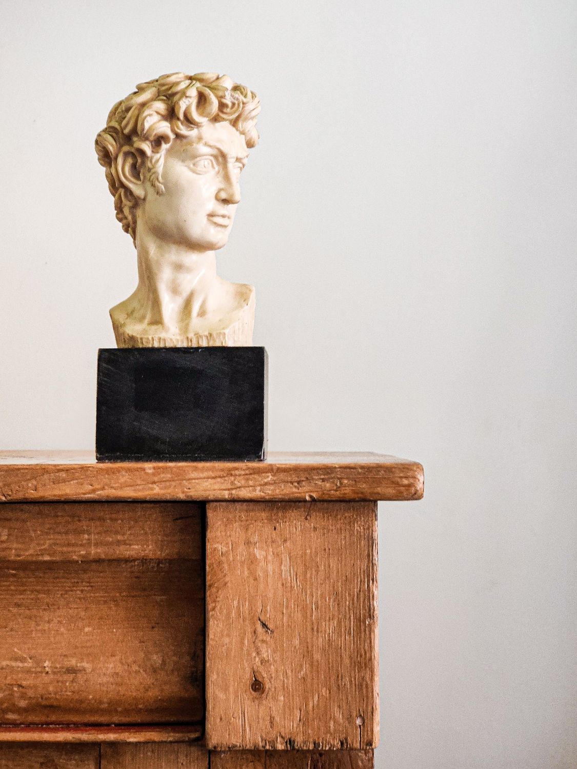 A. Santini Composite Alabaster Bust of Michelangelo's David