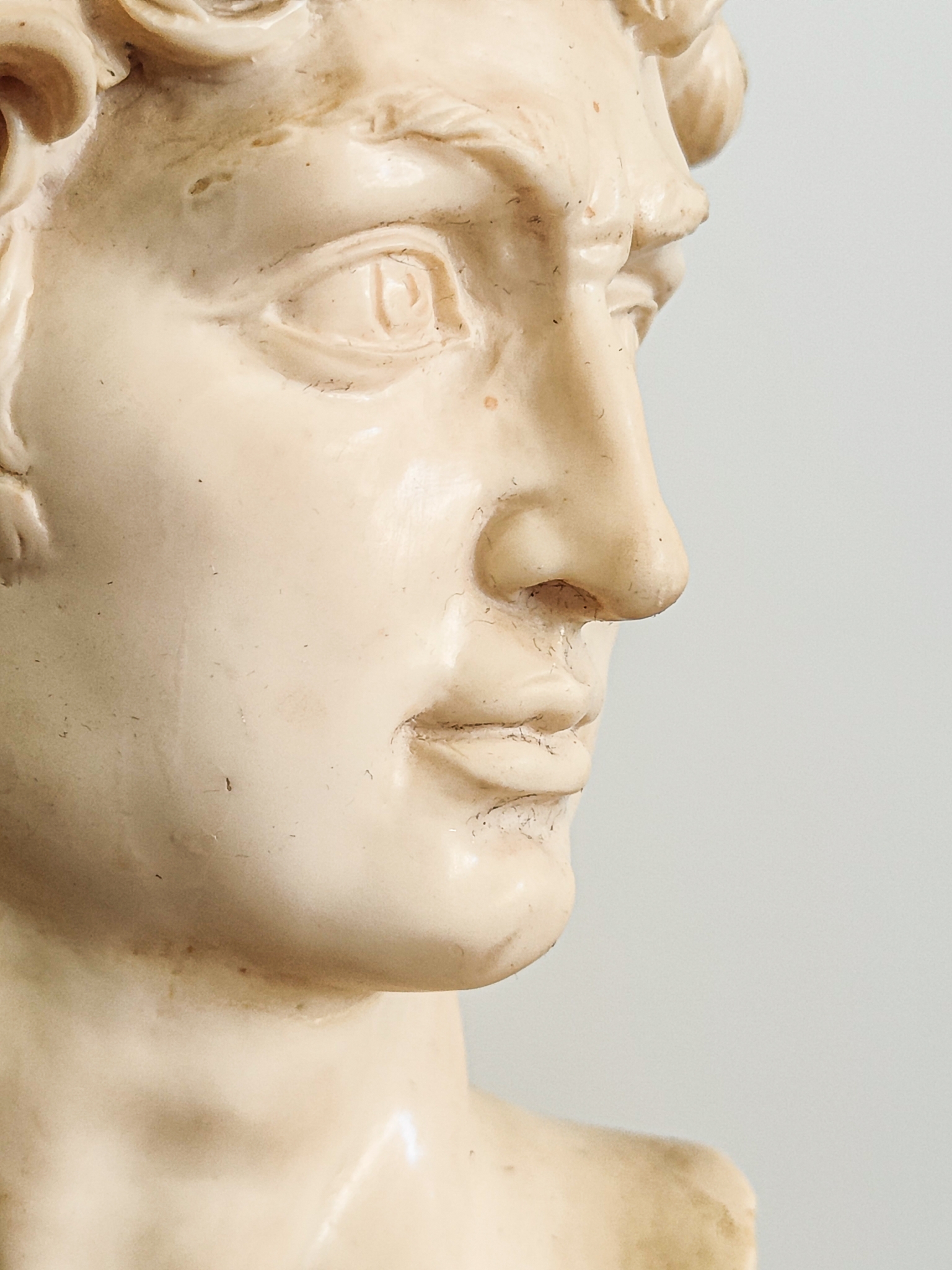 A. Santini Composite Alabaster Bust of Michelangelo's David