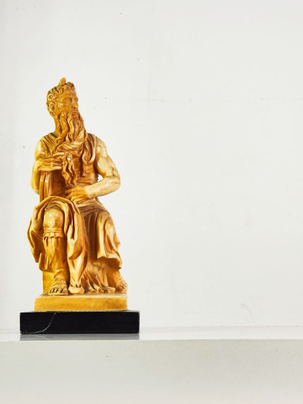 A. Santini Signed Michelangelo's Moses Vintage Statue A. Santini Signed Michelangelo's Moses Vintage Statue