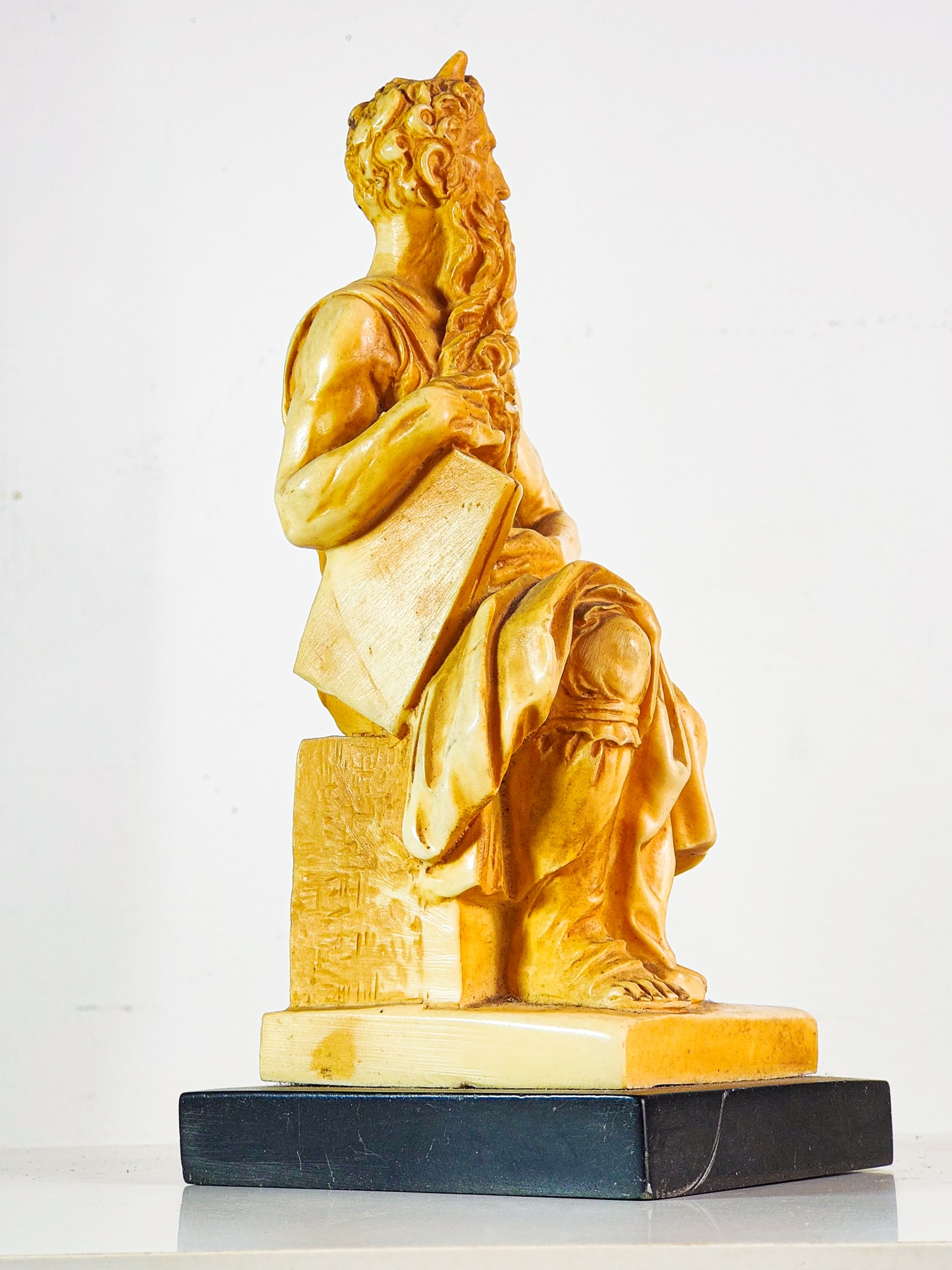 A. Santini Signed Michelangelo's Moses Vintage Statue