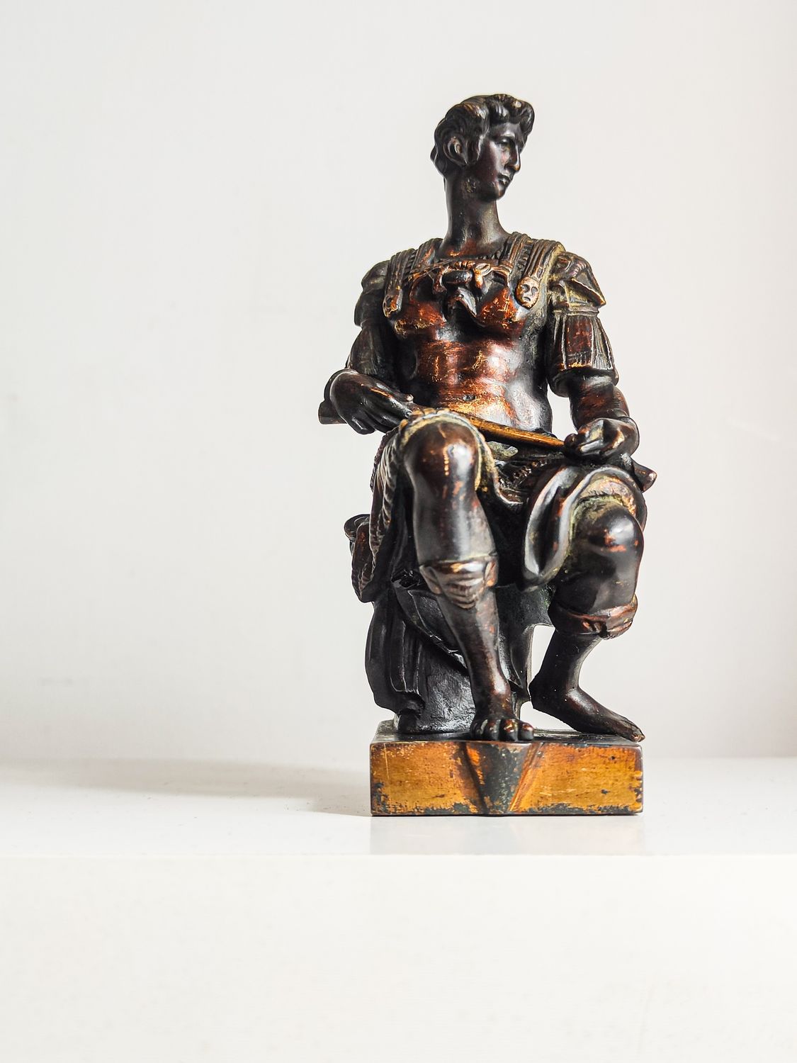 19th-Century Bronze Grand Tour Figure of Giuliano de' Medici, after Michelangelo