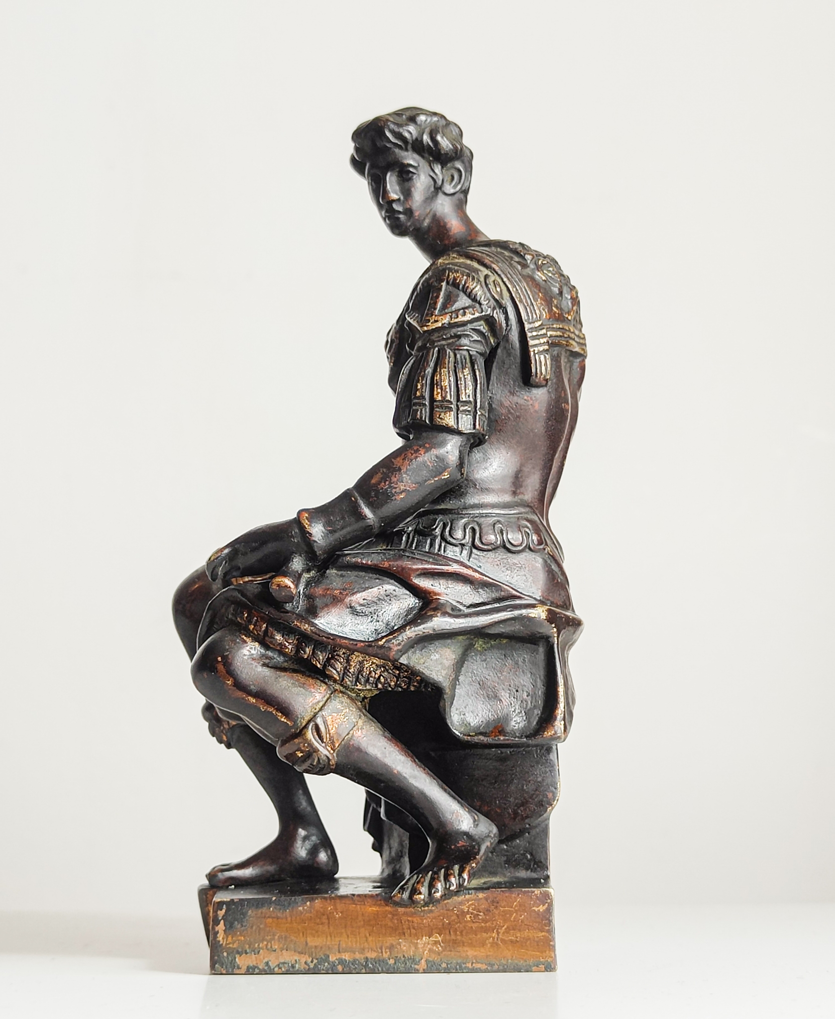 19th-Century Bronze Grand Tour Figure of Giuliano de' Medici, after Michelangelo