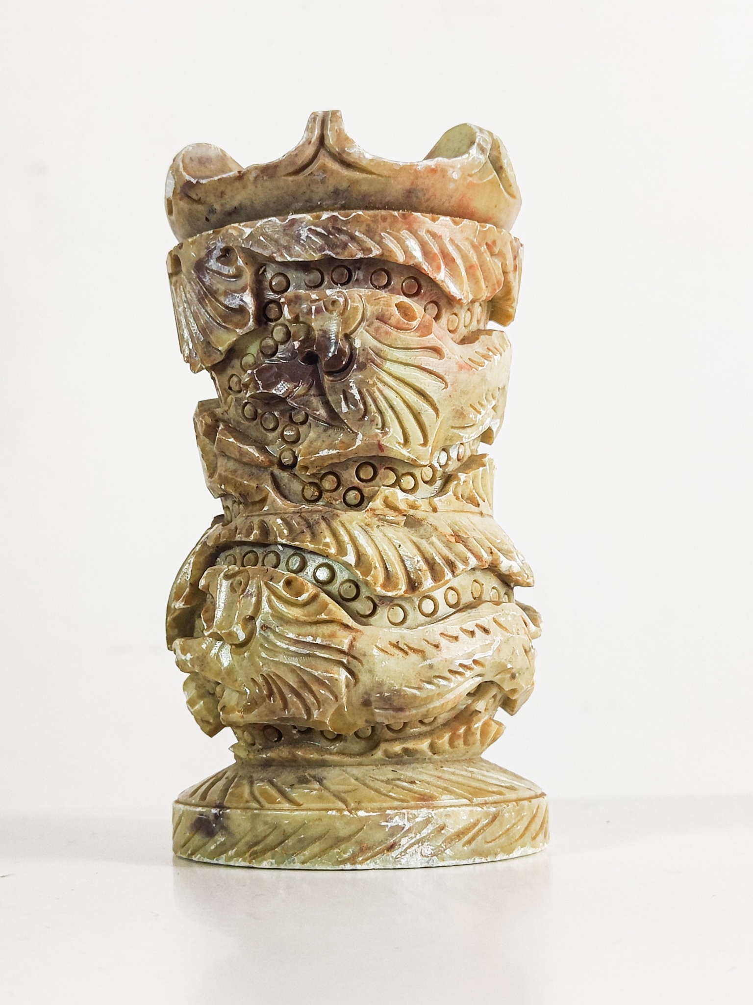 Hand-Carved Soapstone Dragon Totem & Incense Holder