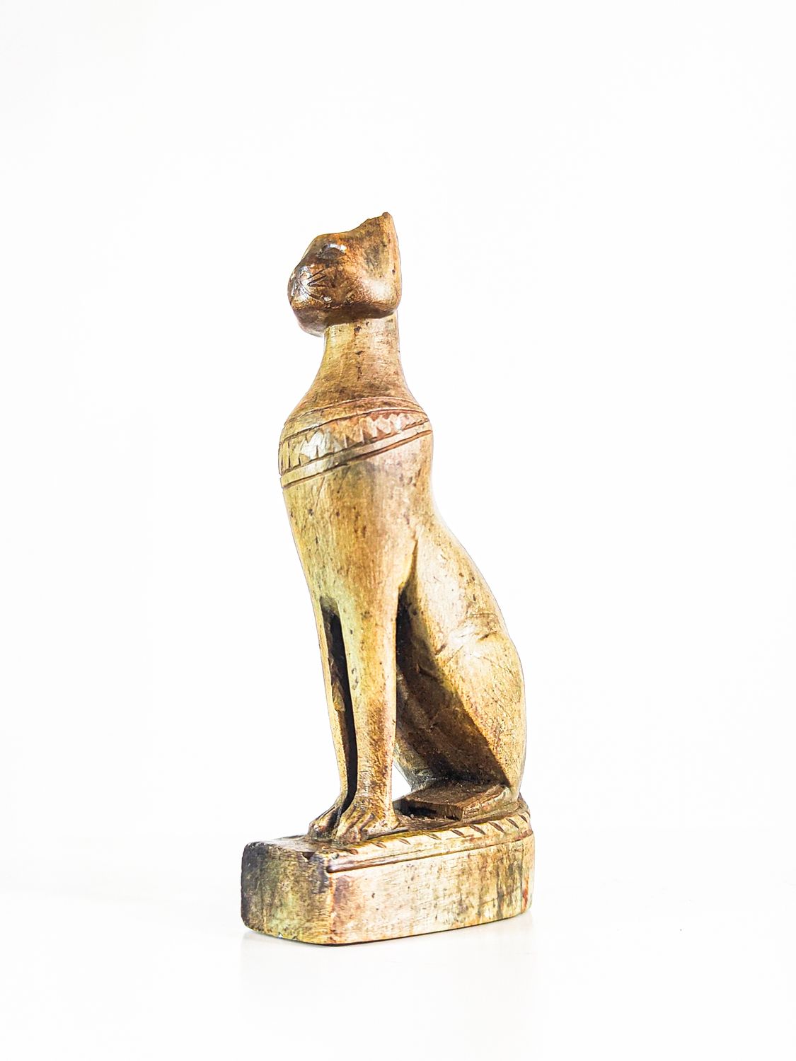 Hand-Carved Soapstone Egyptian Bastet Cat Figurine Hand-Carved Soapstone Egyptian Bastet Cat Figurine