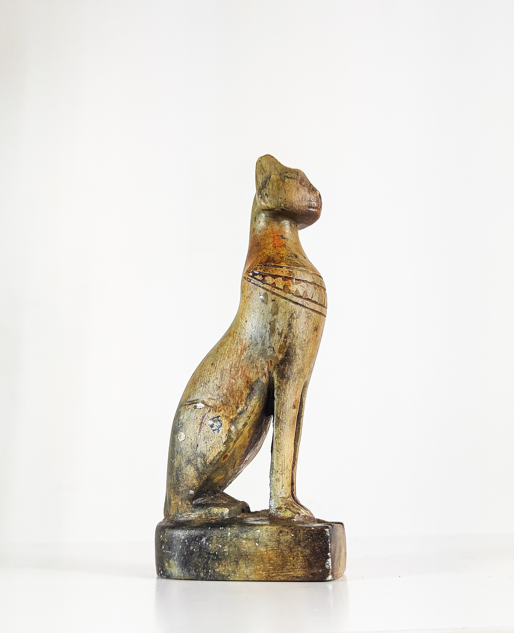 Hand-Carved Soapstone Egyptian Bastet Cat Figurine