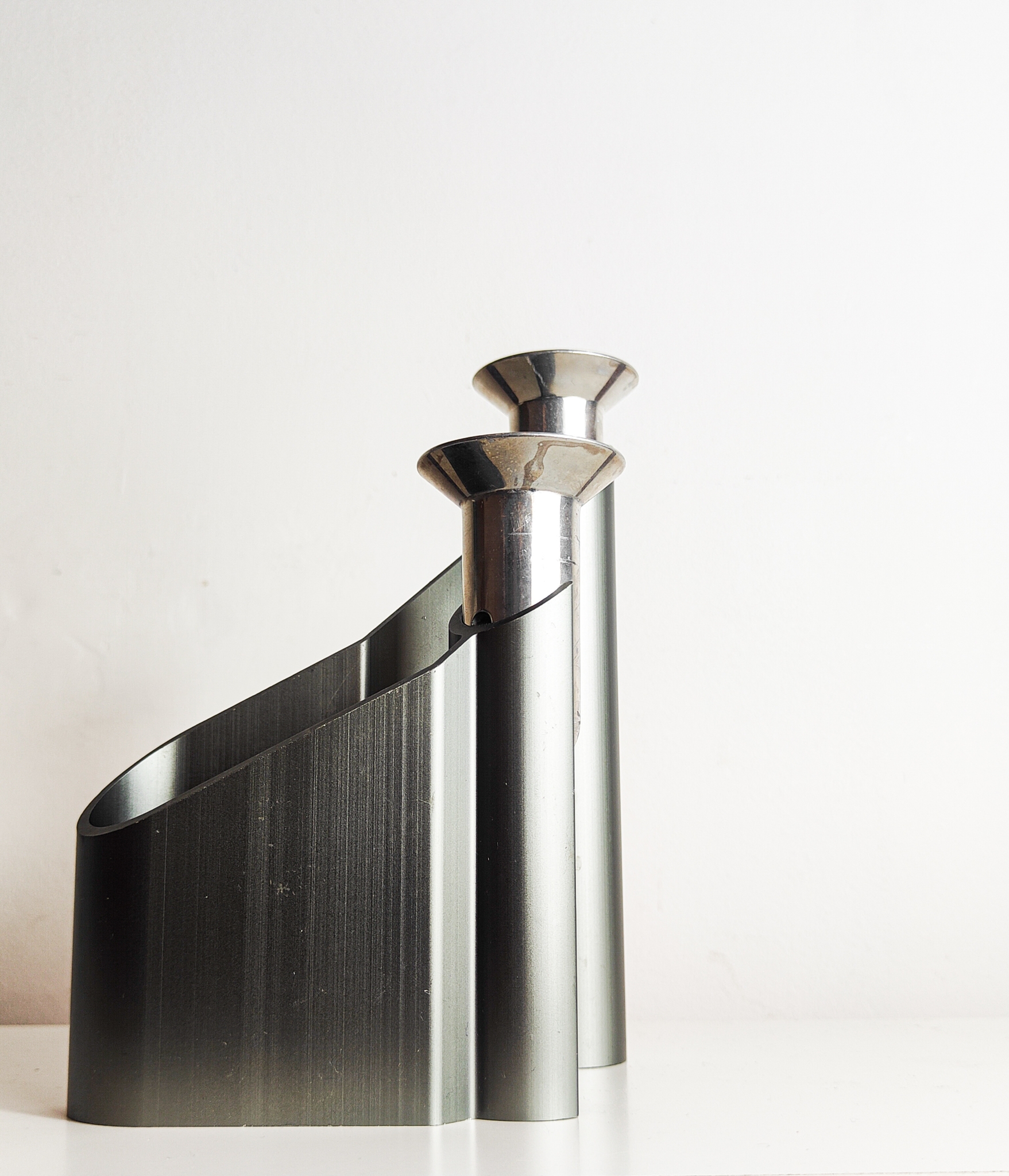 Small Georg Jensen 'Labyrinth' Anodized Aluminum Double Candleholder | Lene Munthe Design