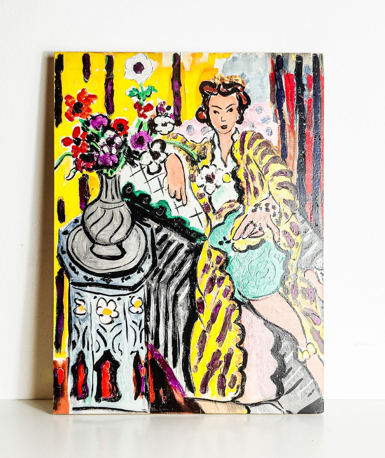 Vintage Henri Matisse Vintage Henri Matisse "Odalisque in Yellow Pants" Textured Art Print on Wooden Board