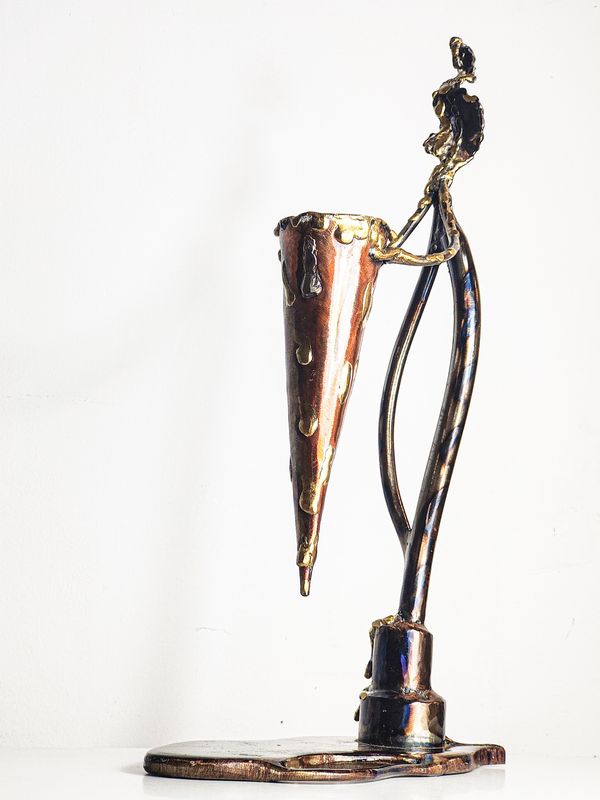 Paul Hoskin – Cornish Studio Brutalist Welded Steel & Copper Sculpture Paul Hoskin – Cornish Studio Brutalist Welded Steel & Copper Sculpture