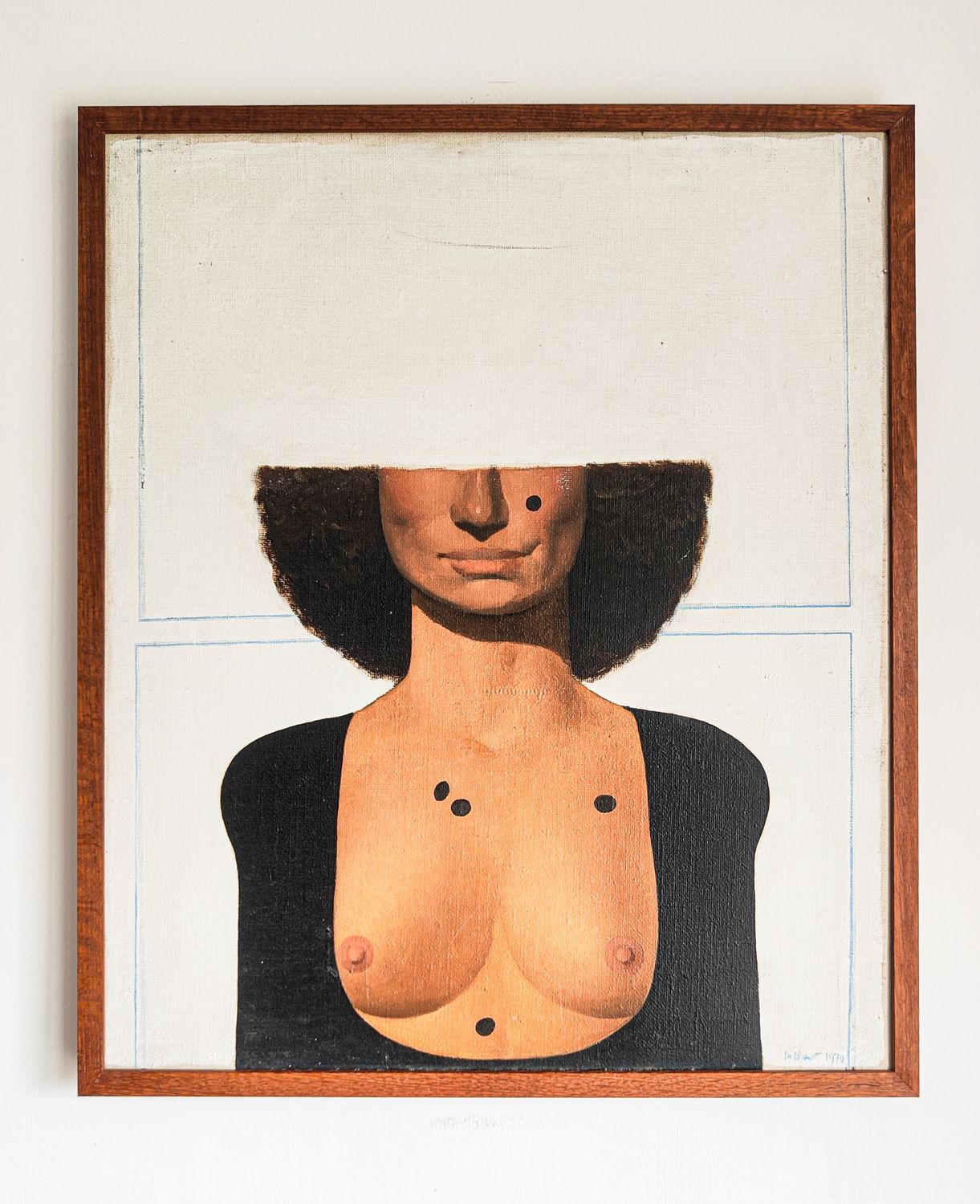 Surrealist Framed Portrait Painting, Signed & Dated 1970 Surrealist Framed Portrait Painting, Signed & Dated 1970