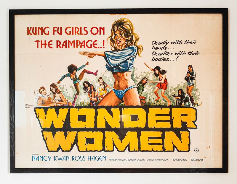 Original 1973 Original 1973 "Wonder Women" Framed British Quad Film Poster
