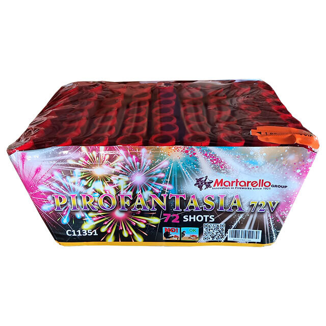 BATERÍA PIROFANTASIA EN "v" 72 DISPAROS