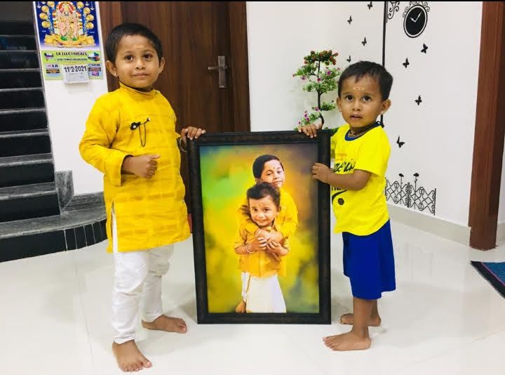 Baby Handmade Digital Oil Painting (No Ai Work )