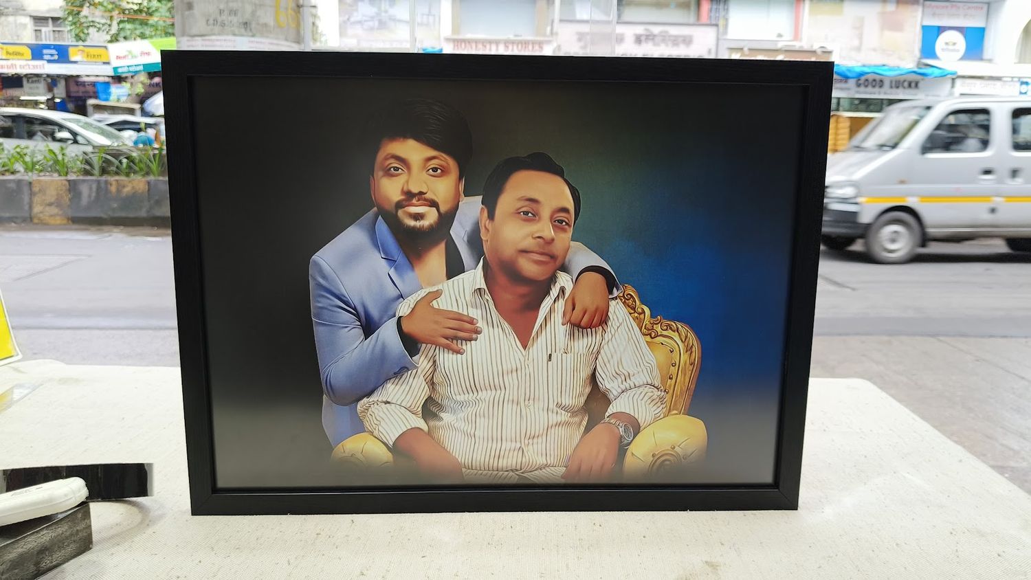 Handmade Digital Oil painting (Father And Son ) No Ai work ( 12 x 18 inch