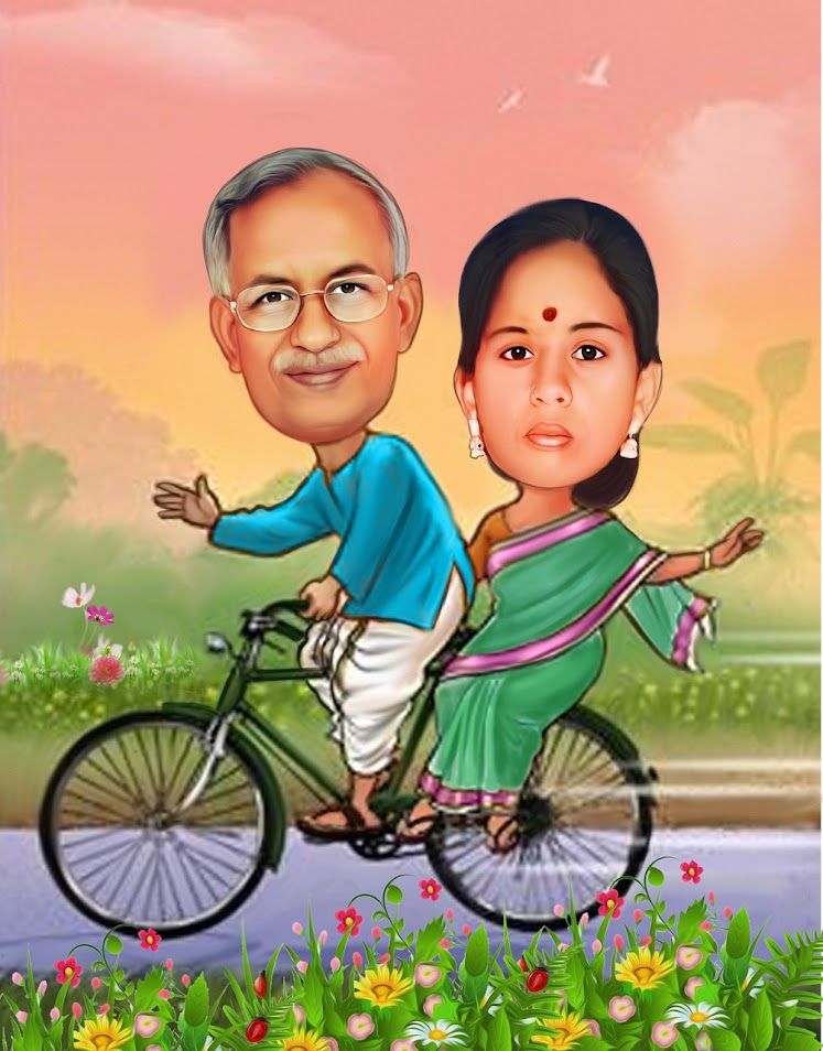 🎨 Creative Concept Art Caricature (8 x 12 Inch) – 100% No AI Work