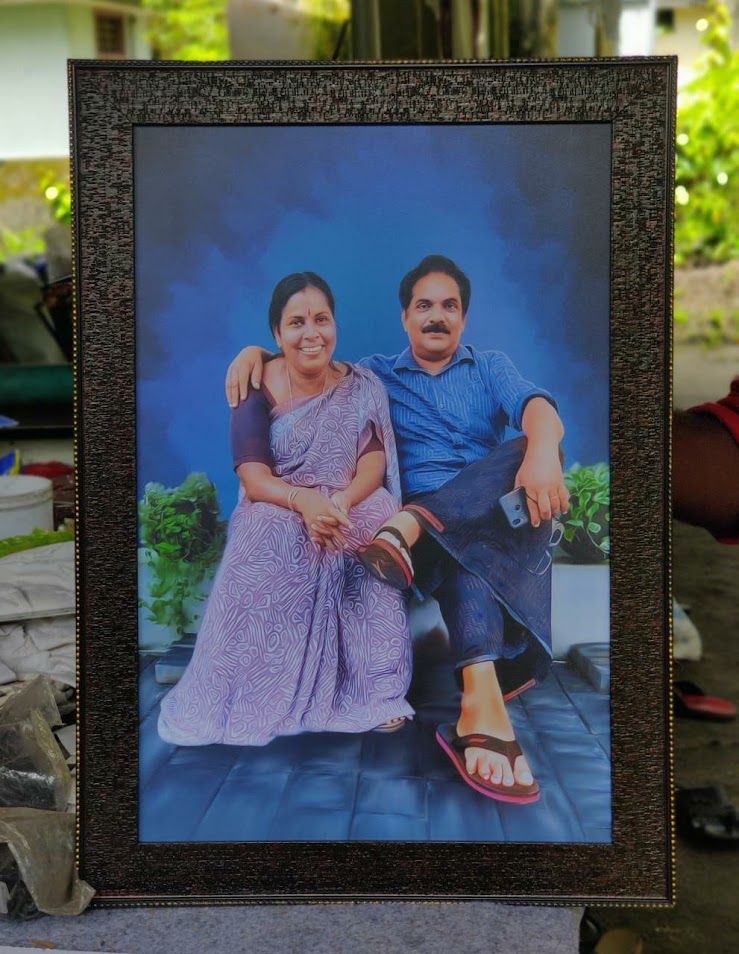 💞 Couple Handmade Digital Oil Painting (12 x 18 Inch) – 100% No AI Work