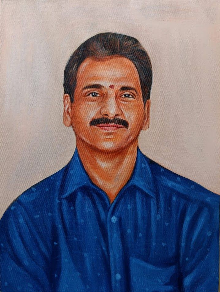 Real Oil Colour Handmade Painting Frame Size 12 x 18 Inch