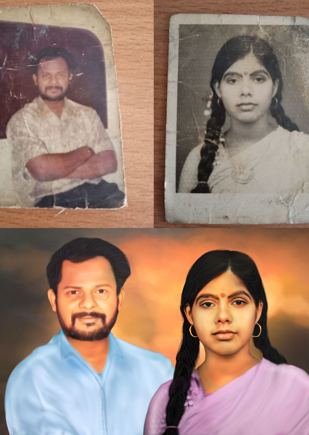 🖌️ Restore Memories, Not Photos Handmade Digital Oil Painting – 12 x 18 Inch (No AI Work)