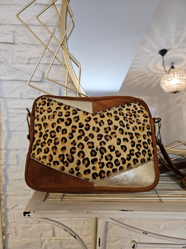 Bolso whisky piel animal print