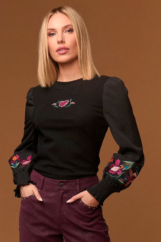 BLACK BOHO TOP