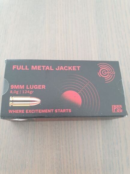 Geco 9mm Luger FMJ 124gr./8,0g