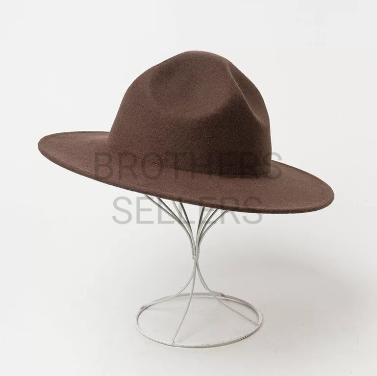 CHAPEAU A LARGE BORD MARRON