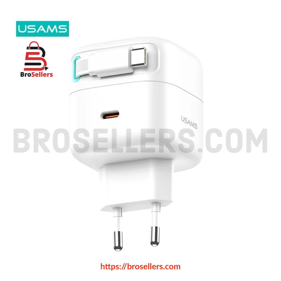 CHARGEUR RAPIDE 35 WATTS USAMS (CABLE INTÉGRÉ )