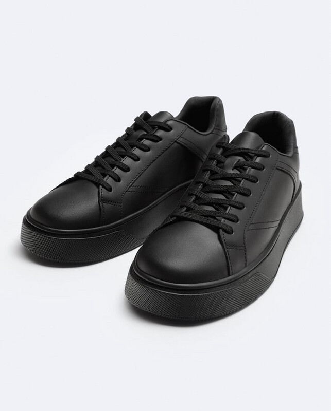 Tennis en cuir noir