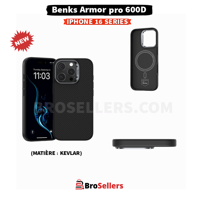 COQUE BENKS ARMOR PRO 600D IPHONE 16 PRO MAX
